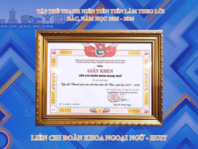 KHOA NGOẠI NGỮ RẠNG RỠ VỚI DANH HIỆU TẬP THỂ THANH THIẾU NIÊN LÀM THEO LỜI BÁC 